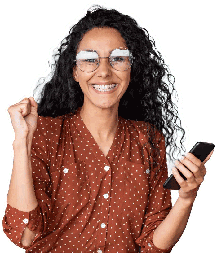 banner1 Happy woman with phone | Funding Round