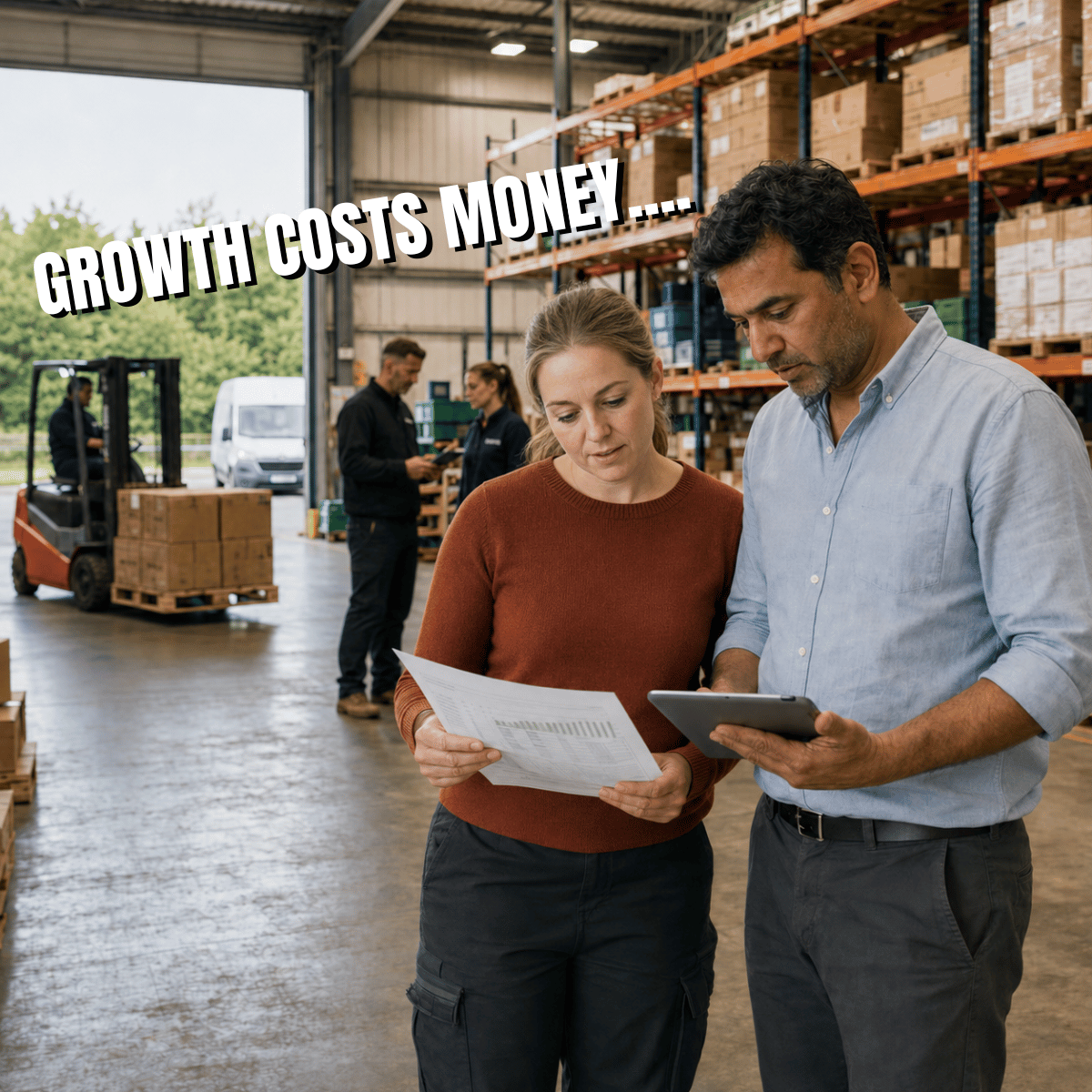 two people in warehouse
